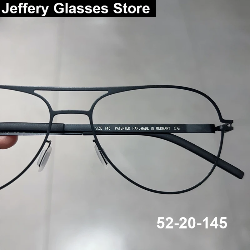 

Men Germany Screwless Pilot Glasses Frame Ultralight Oval Brand Design Double Beam Eyeglasses Screwless Spectacles No Screw Gafa