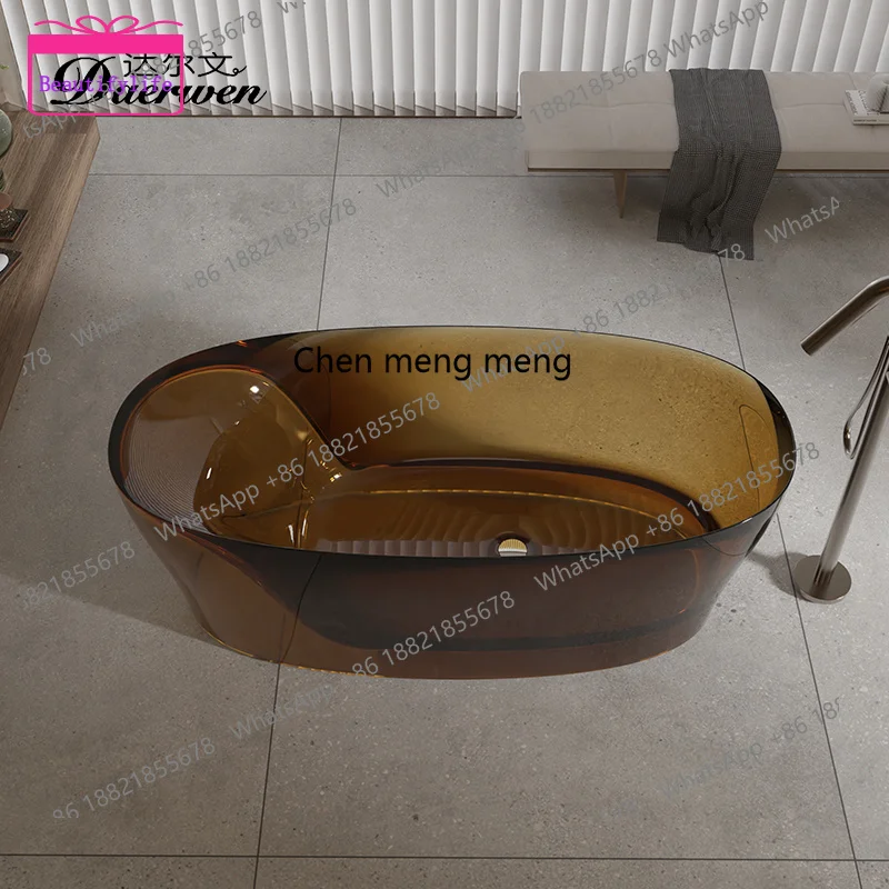 A17 Transparent bathtub Household  Color crystal bathtub Integrated forming Freestanding transparent bathtub