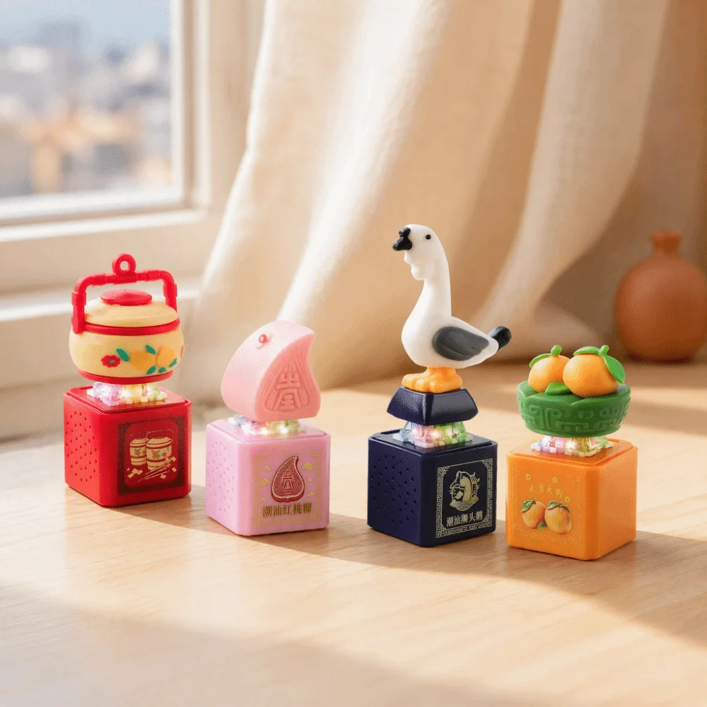 Light Up Flower Basket Voice Keychain Keyboard Clicker Bag Pendant Voice Keychain Lion-head goose 8.6cm Button Sound Pendant