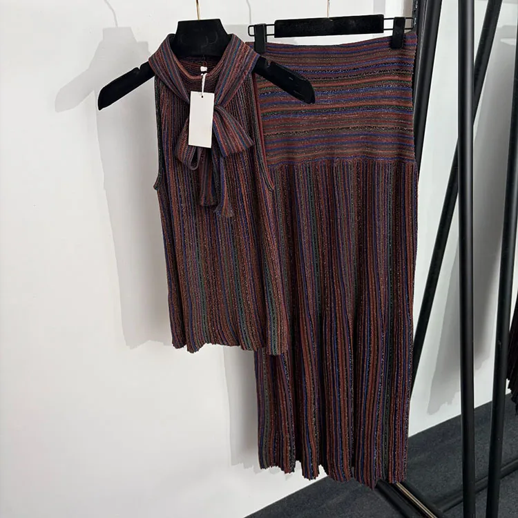 Designer Summer Knit Skirt Set Women's image 2