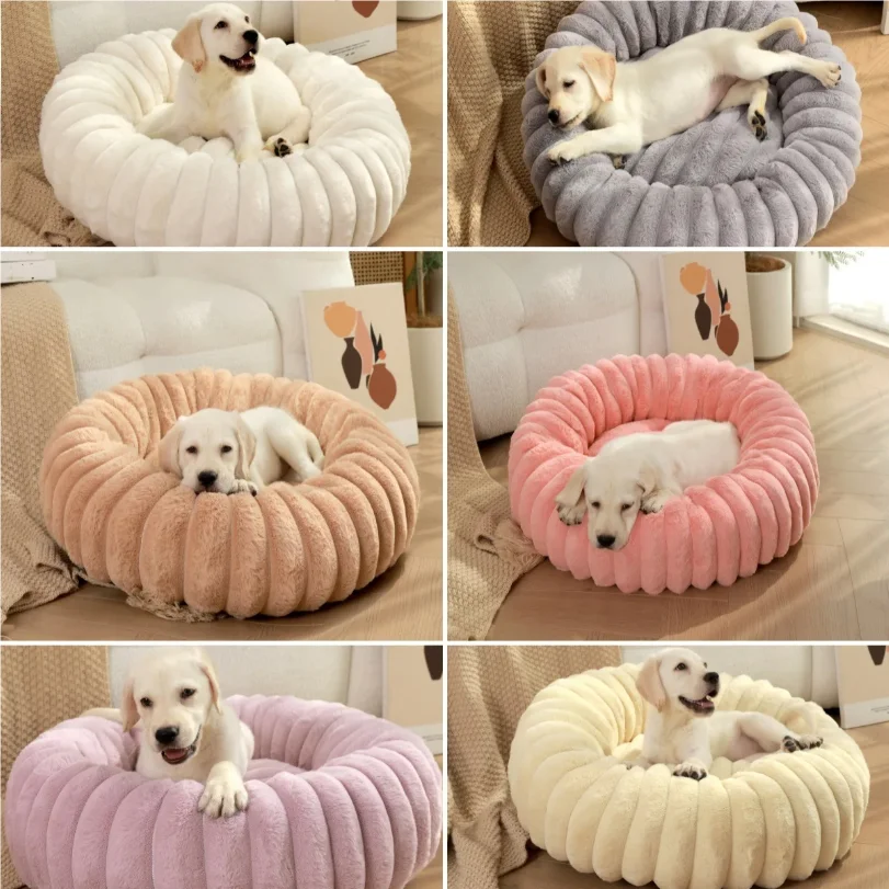

Round Pet Bed for Large Dog, Winter Warm Cat Sofa Bed Washable Large Dog Bed All Seasons Available