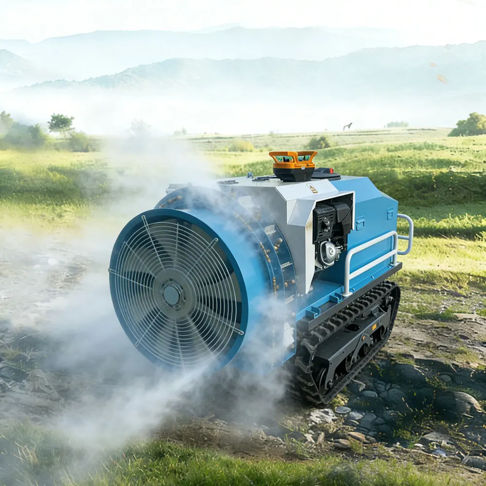 400L Remote Control Sprayer Crawler Type Agricultural Spraying Machine Energy Saving Air Blast Mist Blower Fruit Farm