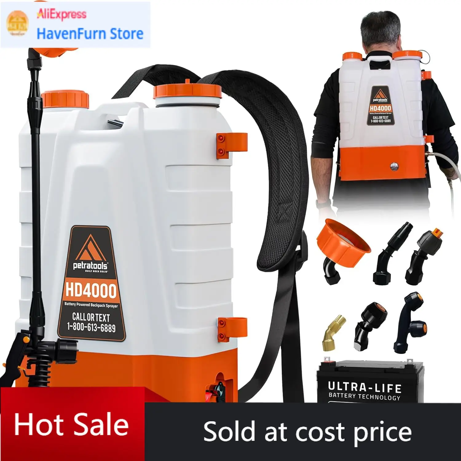 

Аккумуляторный ранцевый опрыскиватель Activity priceTools, 4 галлона - 6 часов работы от батареи и мягкие лямки для комфорта - HD4000 E