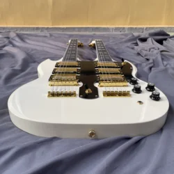 In Stock Cream Yellow Hot Selling 12+6s double neck 3H pickups shop custom electric guitar Free Shipping guitars guitarra