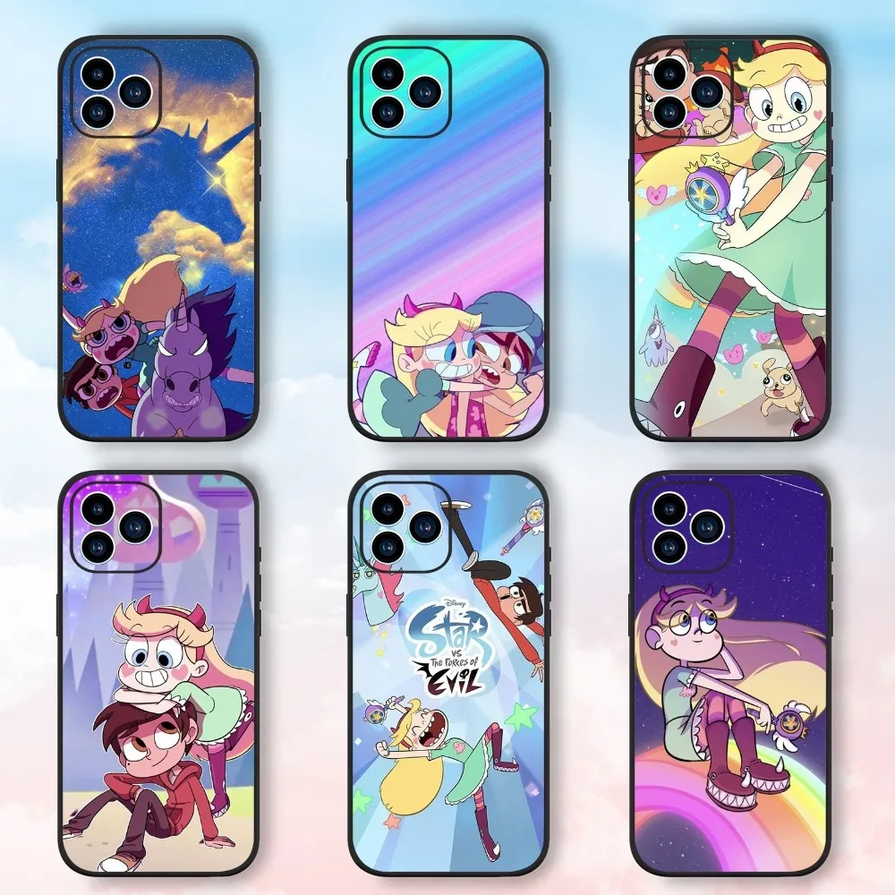 MINISO Star против силы зла черный чехол для телефона Samsung Galaxy S24 S23 S22 S21 S20 FE S10 S9 S10E Plus Ultra Lite 5G