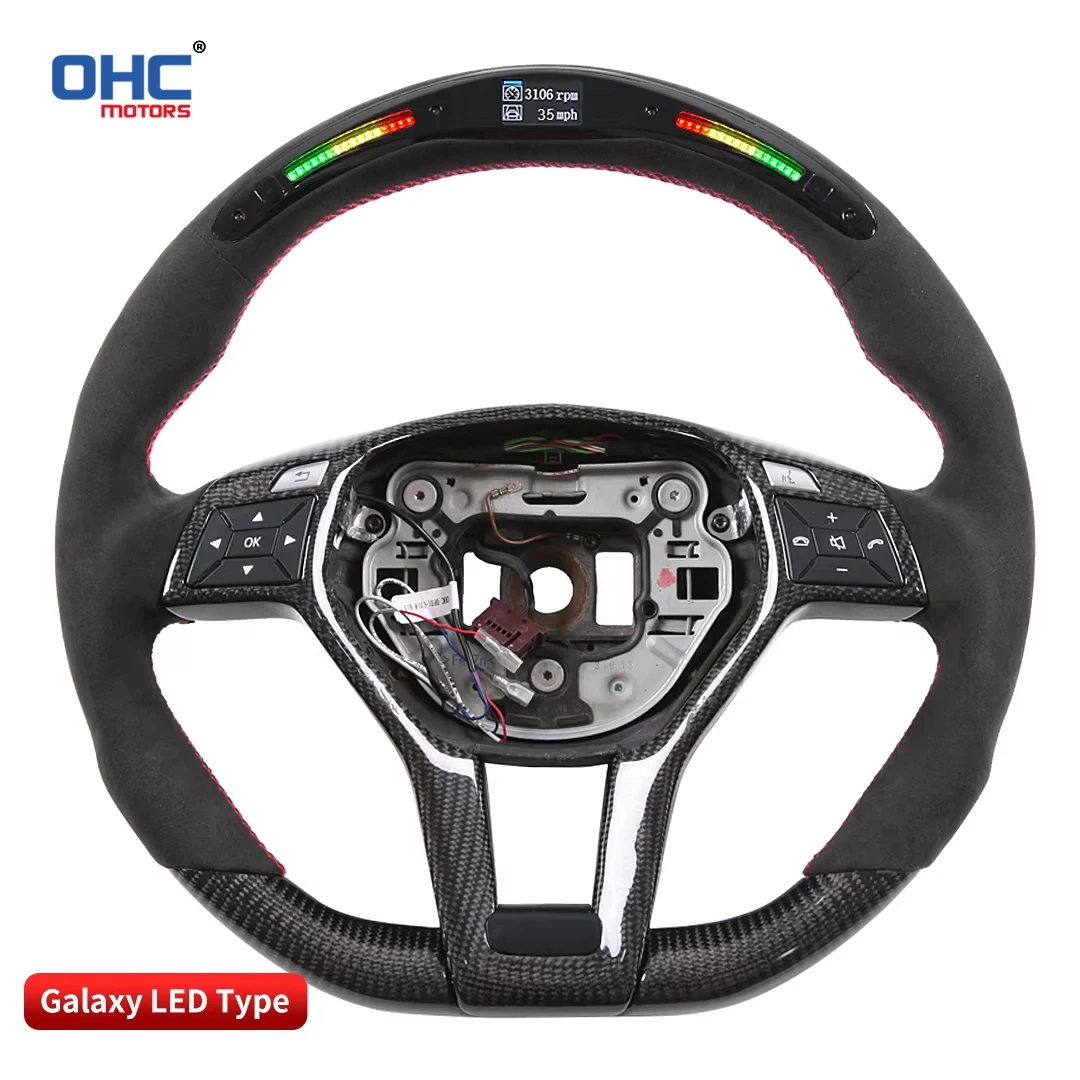 100% Real Carbon Fiber Galaxy Pro LED Customized Steering Wheel Compatible for Mercedes Benz W204 W205 S205 W213 S213 Class