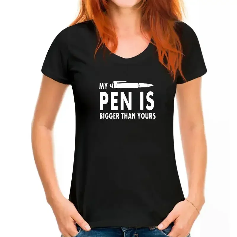 Streetwear Tee Tops Śmieszne koszulki z krótkim rękawem Odzież męska My Pen Is Bigger Than Yours Śmieszne koszulki z krótkim rękawem Męskie letnie