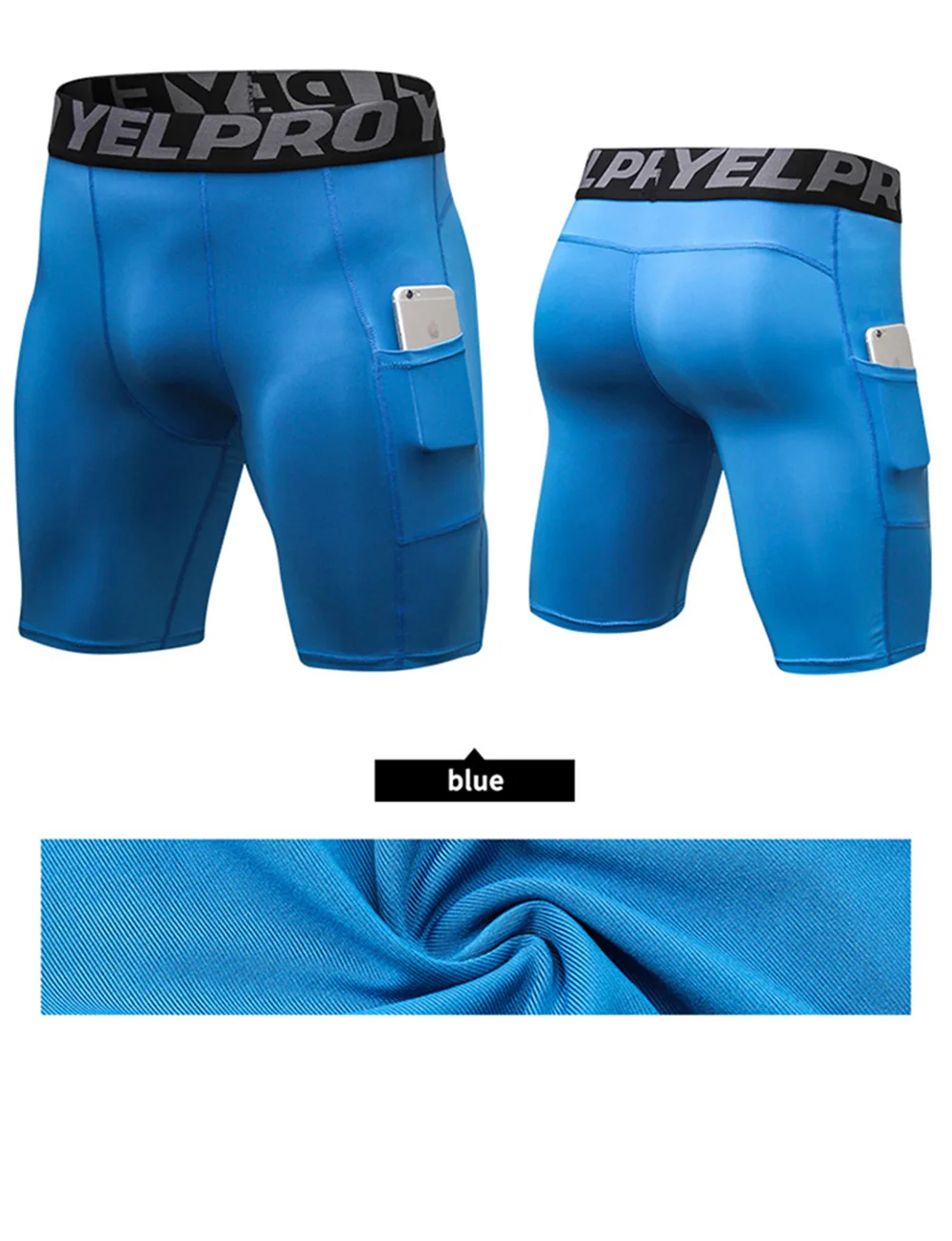 Sport-Shorts für Herren, Kompressions-Laufshorts mit Tasche, schnell trocknend, Workout, Fitnessstudio, Shorts, Fitness, Sport-Leggings für Herren – Detail 14