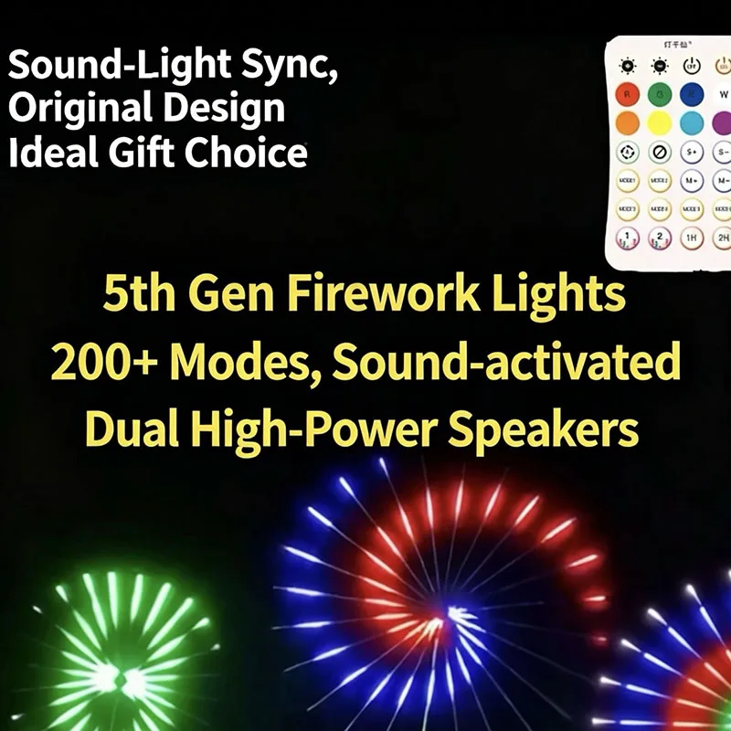 Waterproof RGB Firework Light App Remote Control Dual Horns Party Light