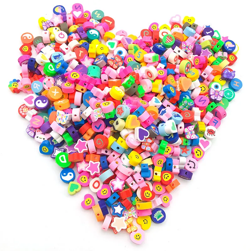 Randomly Mix 50/100pcs Colorful Soft Pottery Beads Fruit/Flower Soft Ceramic Beads Be Used For Making Earrings Bracelet Necklace