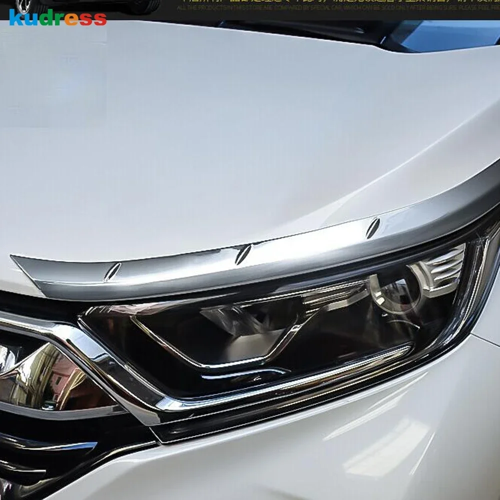 For Honda CRV CR-V 2017 2018 2019 Chrome Car Front Head Light Lamp Eyebrow Cover Trim Headlight Eyelid Strip Accessories