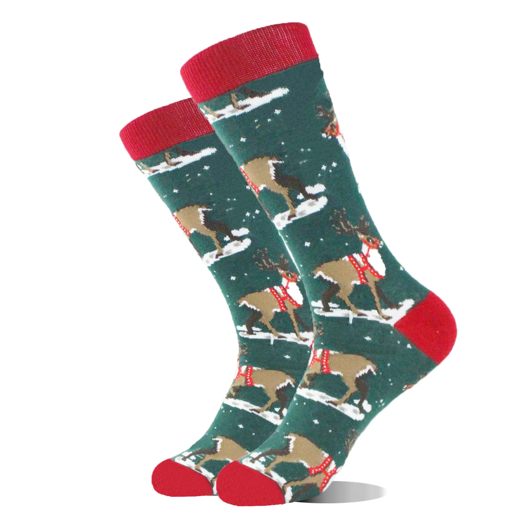 Christmas Happy Cotton Funny Socks Men Santa Claus Elk Crazy Design Sokken Unisex Gift Candy Crew Skateboard Calcetines Hombre