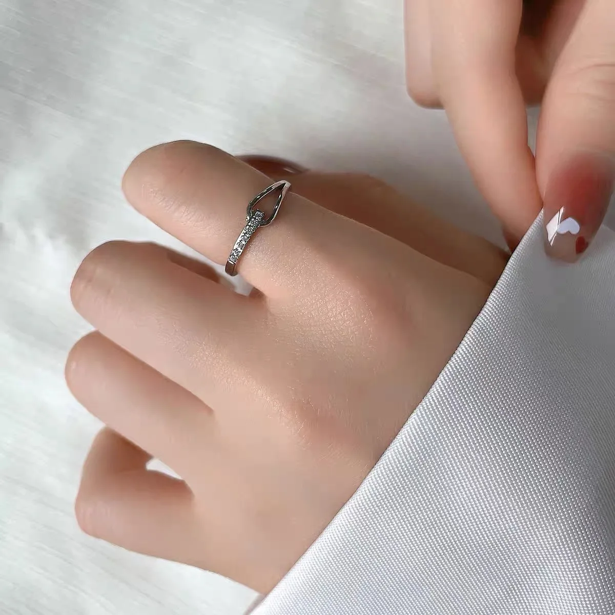 Zircon Rings Stainless Steel Cute Jewelry for Women, Comfort Fit Daily Wear Best Friend Gift Idea view 3
