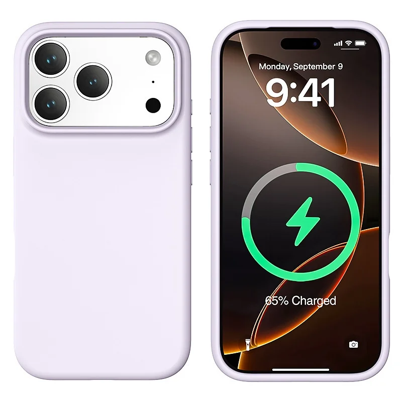 Adequado para capa de telefone iPhone 17/Pro/ProMax, botão integrado magnético líquido, capa protetora de cor sólida Apple 16 Pro Max