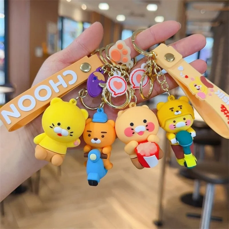 Choonsik dos desenhos animados chaveiros kuka estatuetas de silicone carro chaveiros sacos pingentes e pequenos presentes que têm ornamentos pendurados