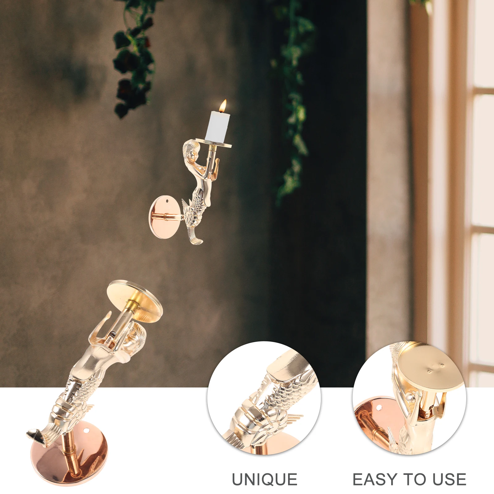 

Wall Hanging Holder Candlestick Mounted Lamp Candlesticks Hallway Metal Holders Wall-mounted