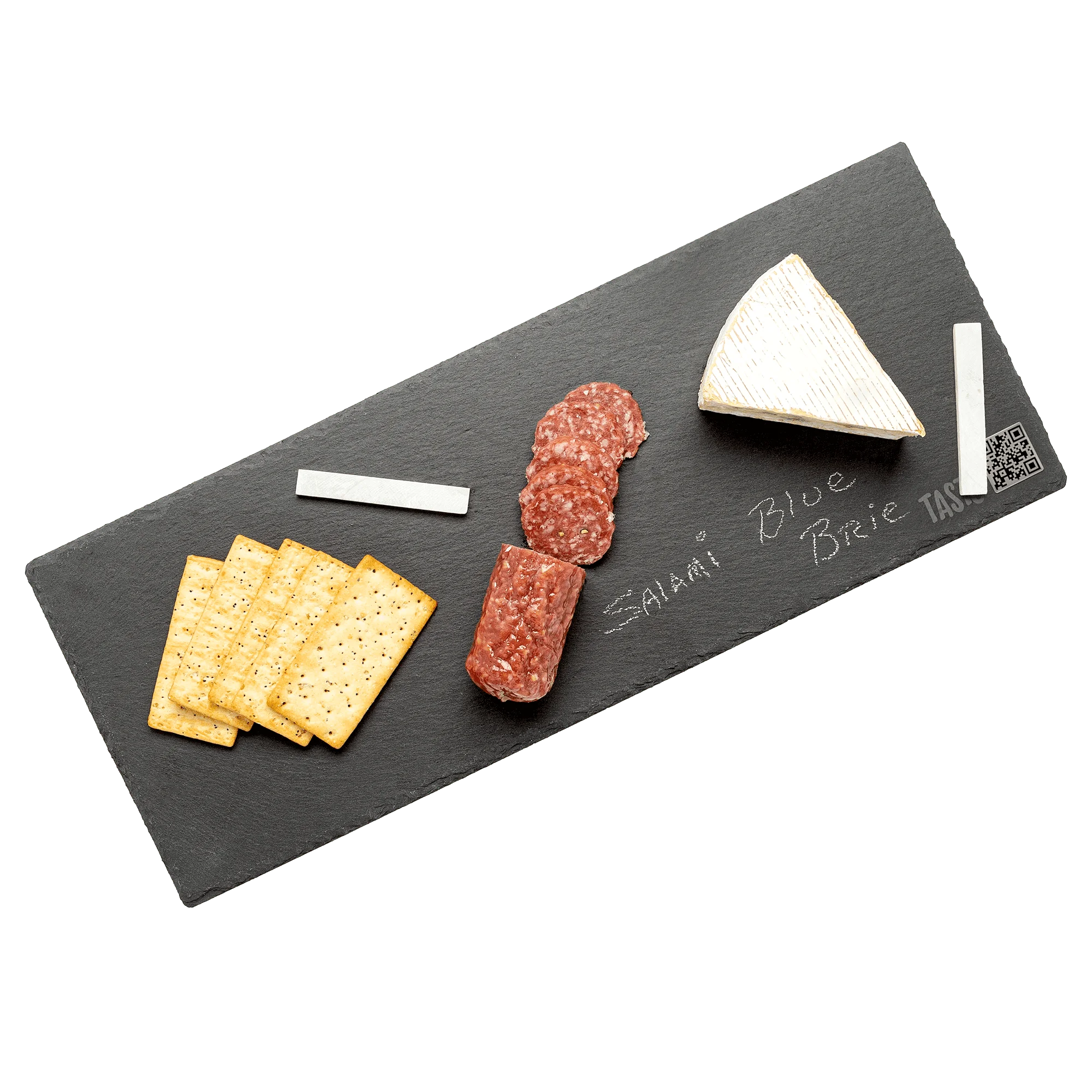 

Tasty Natural Slate Cheese Board and Charcuterie Board Tray with Chalk, 18" x 7"