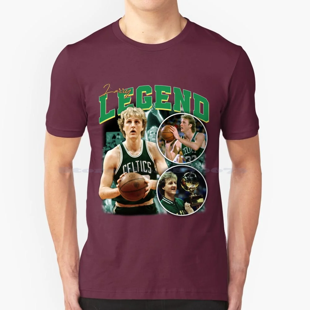 Larry Bird Legend Basketball Signature Vintage Retro 80S 90S Bootleg Rap Style T Shirt 100% Cotton Tee Larry Bird Larry Legend