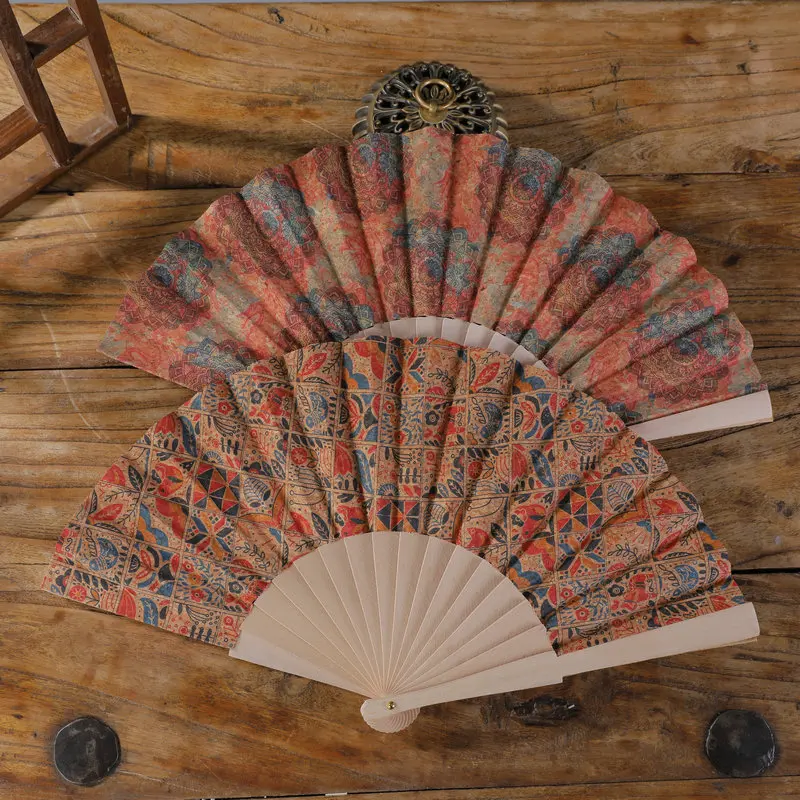 Personalized Custom Logo Text, Laser-Engraved Names and Dates, Chinese Ancient Style High-End Classical Folding Fan for Export, Portable Wooden Fan, Retro Folding Fan, Classical Dance Fan, Qipao Handheld Fan
