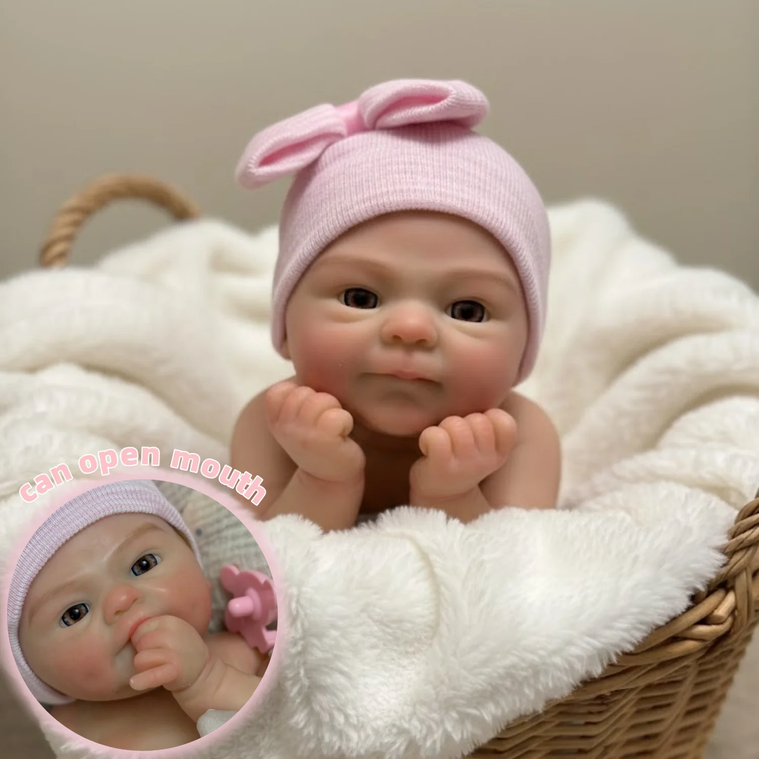 安城ドール 2セットの服付き 13インチ 開口型シリコン ココ ベベ 女の子/男の子 洗える新生児人形 おもちゃ 理想的な贈り物 シリコン製ボディ