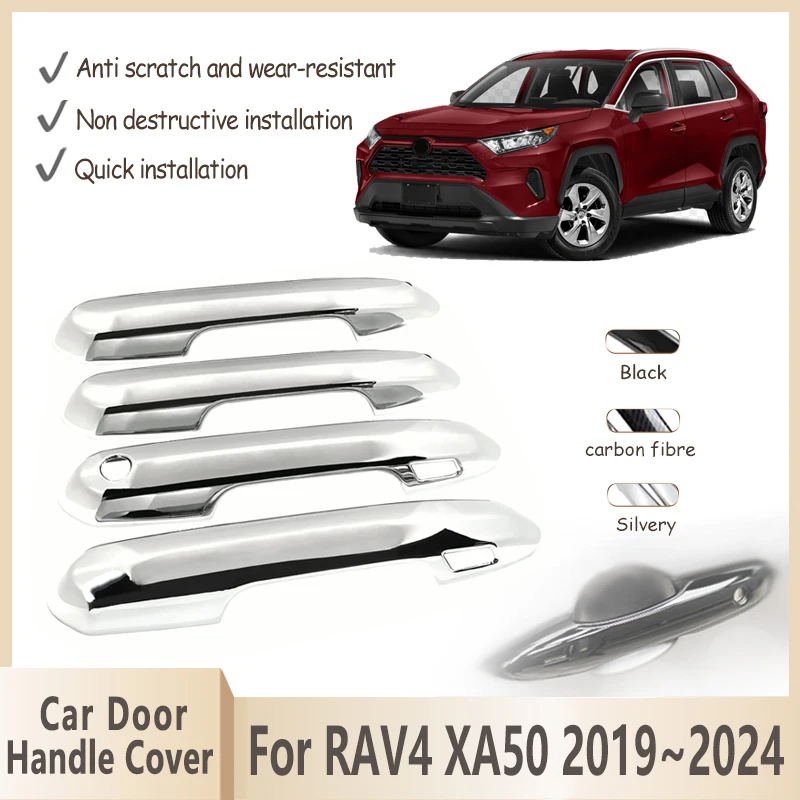 

Крышка дверной ручки для Toyota RAV4 XA50 2019 ~ 2024 2020 2021 2022 2023 хромированная крышка умных ручек аксессуары для наружного украшения