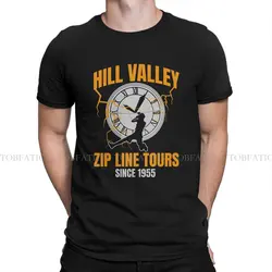 Back to the Future Film TShirt for Men Hill Valley Zip Line Tours Soft Leisure Sweatshirts T Shirt Novelty Trendy Fluffy