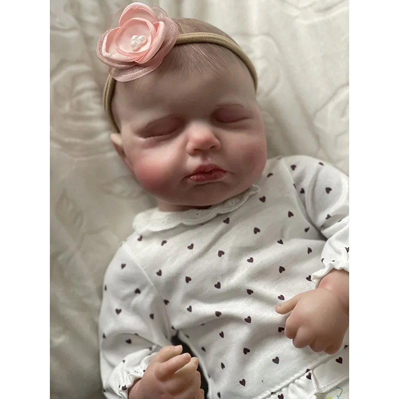 

48CM Reborn Dolls Complete Finished Loulou Lifelike Real Touch 3D Skin Multiple Layers with Hand-Painted Hair Bebe Doll