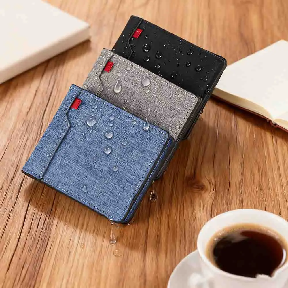 

2025 Canvas Men'S Business Wallet Card Holder Classic Portable Coin Storage Leisure Ultra-light Waterproof Ticket Holder