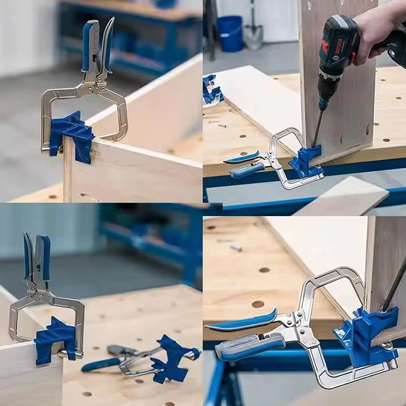Abrazadera de esquina autoajustable de 90 grados, abrazadera de marco frontal, abrazadera de carpintería, abrazadera de ángulo recto rápido