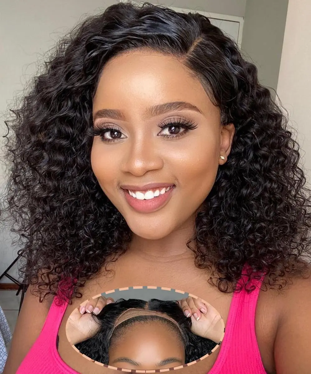 

6x4 Closure Glueless Wig Human Hair Ready To Wear Deep Wave Transparent Hd Lace Bob Wigs For Women Wear And Go Brazilian Wig