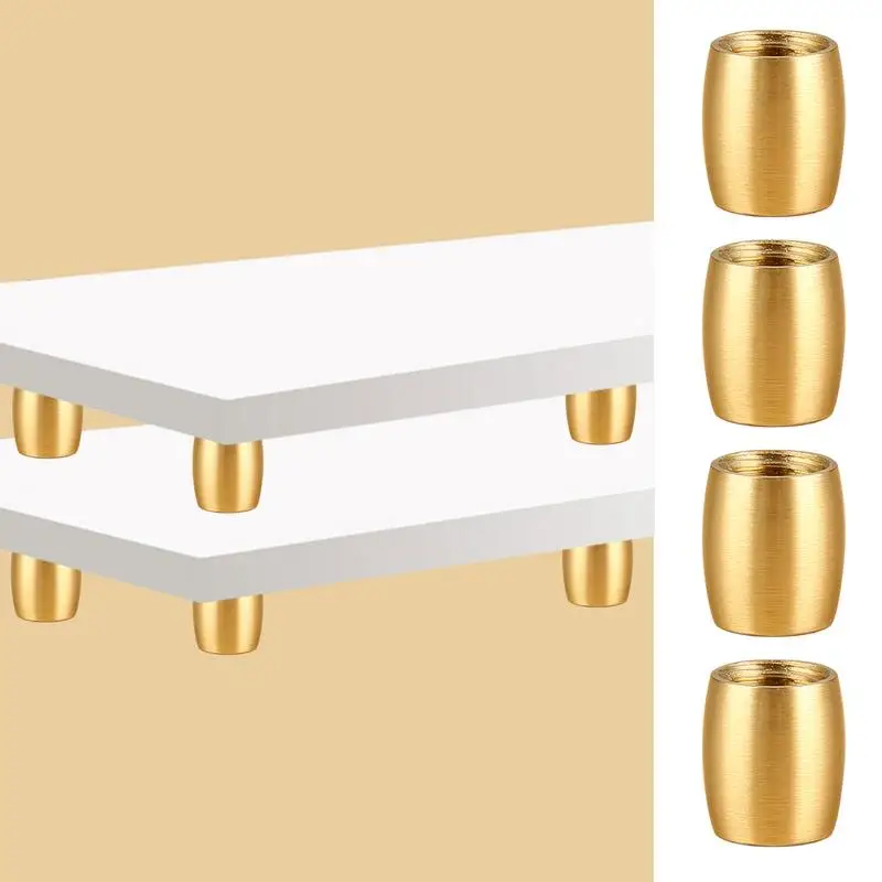 Small Furniture Legs 4PCS Brass Chair Legs Metal Replacement Legs For Kitchen Shelves Sofa Table Chair Desk Kitchen Feet