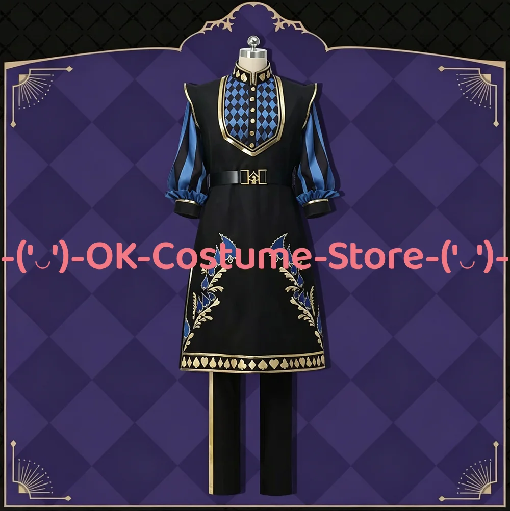 [Customized Size] Twisted Wonderland Deuce Spade Cosplay Costume Shoes Wig Glorious Masquerade Outfit Halloween Party Uniform view 3