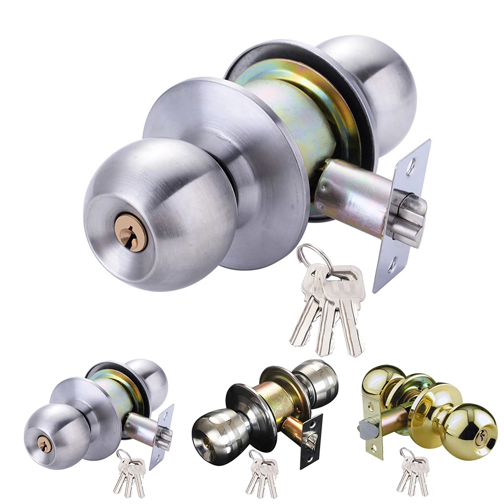 Universal Door Handle Knobs  Bedroom Living Room Lock Bathroom Entrance Locks Accessories with Keys Door Lock