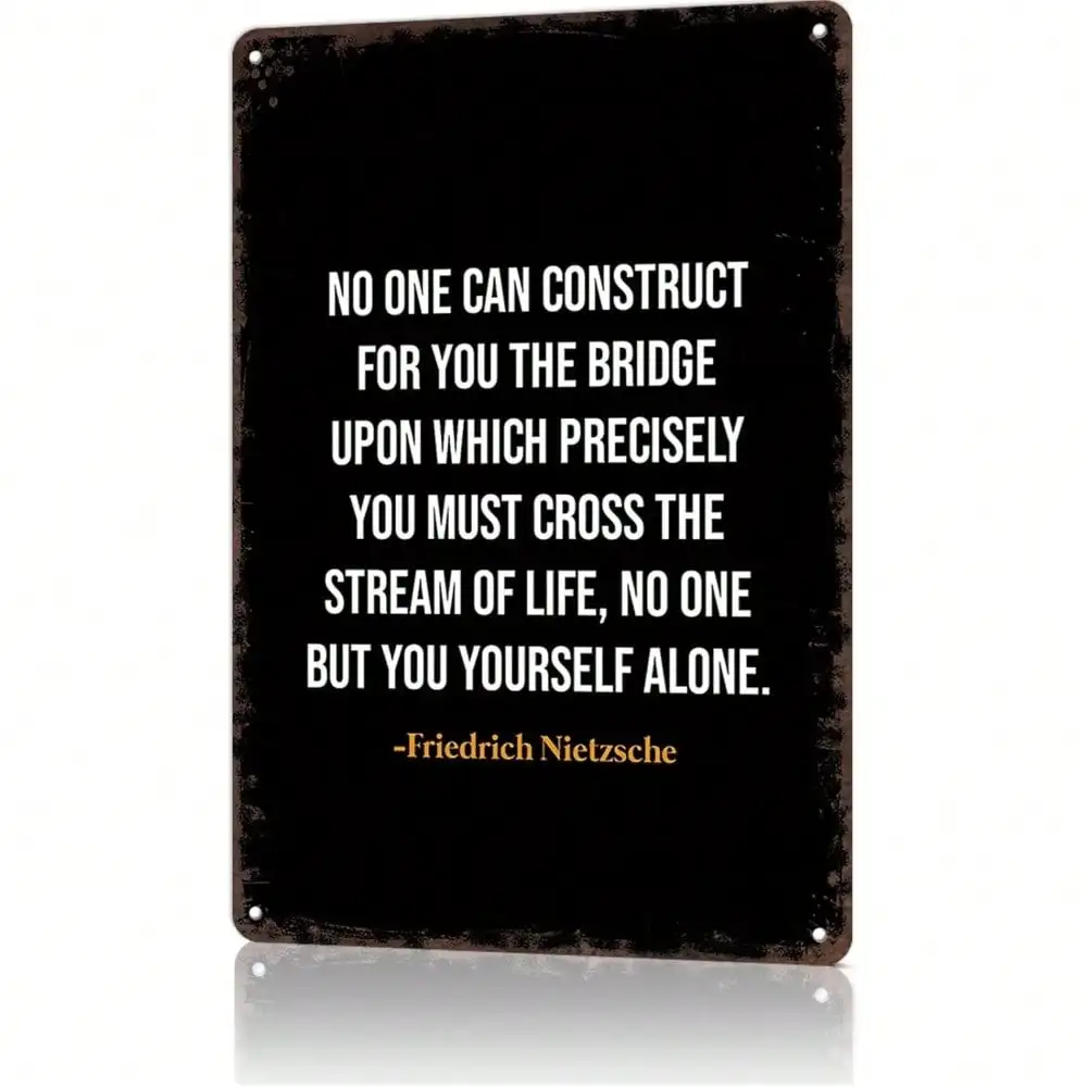 Vintage Nietzsche Metal Sign 8x12 Inch Retro Tin Poster Wall Art Bar Cafe Home Decor