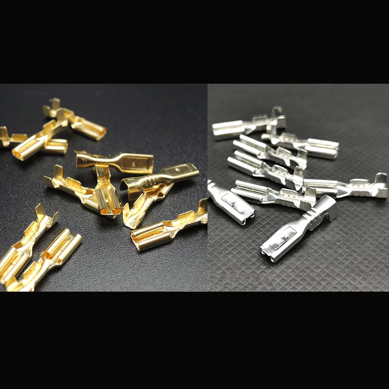 

5000PCS 2.8mm Female Crimp Terminal Spade Connector Gold Brass/Silver Car Speaker Electric Wire Connectors