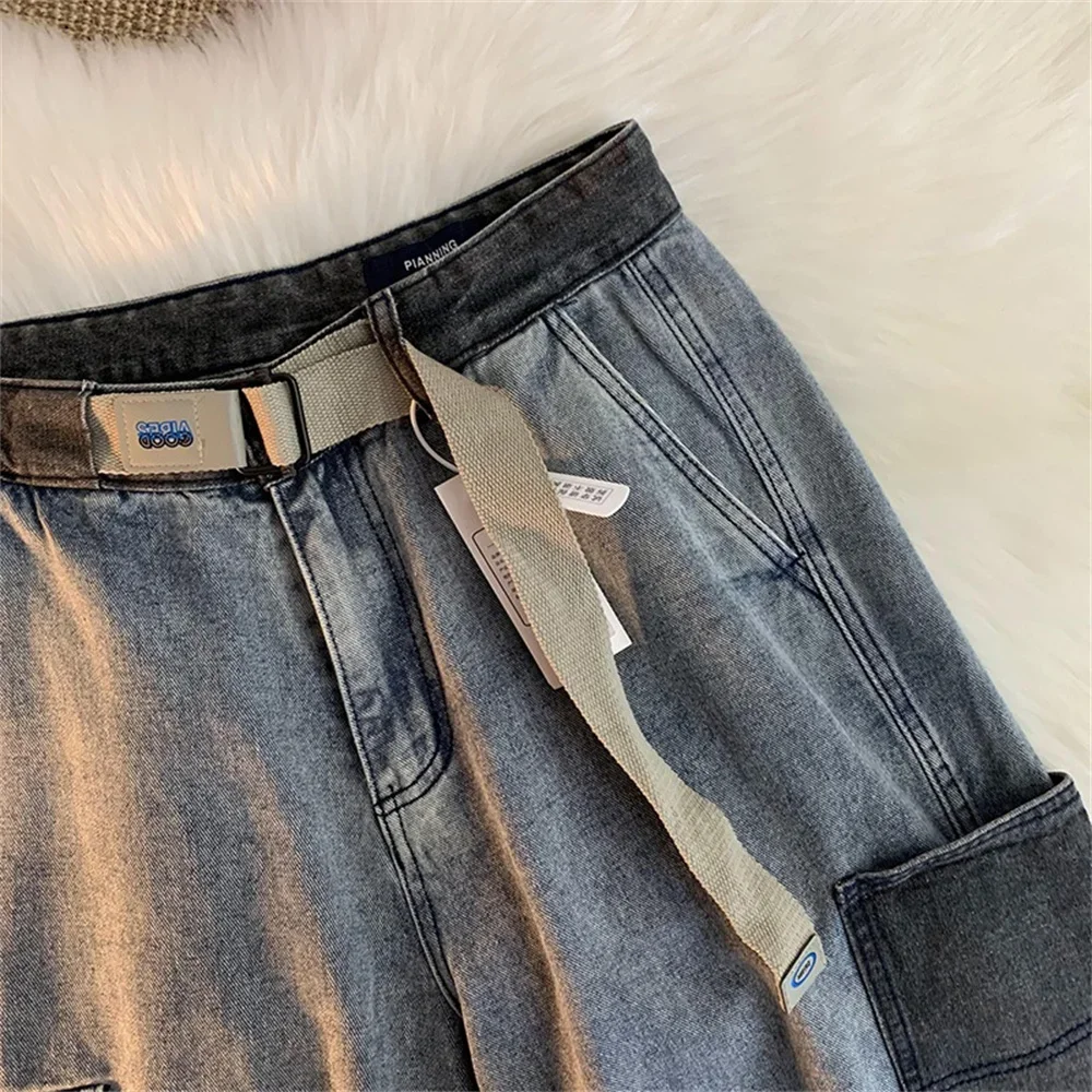 Herren-Denim-Freizeitshorts 2025, Werkzeug-Stil, All-Match-Trend-Jeans, Sommer-Damen-Halb-Denim-Hosen, Unisex, Cargo-Streetwear
