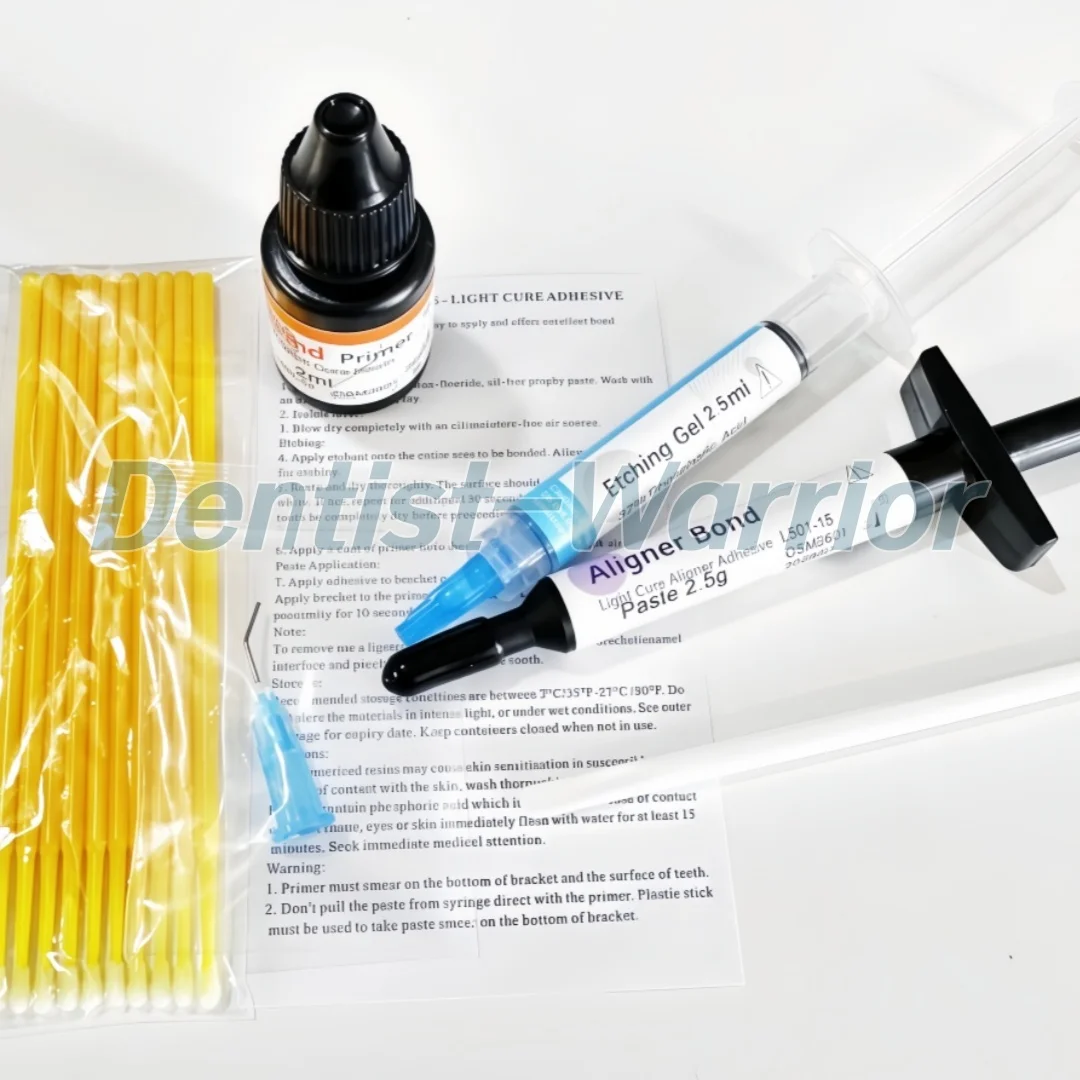 Dental Ortho Invisible Bonding Adhesive Kit Light Curing Paste For Brackets Attachment to Clear Aligners