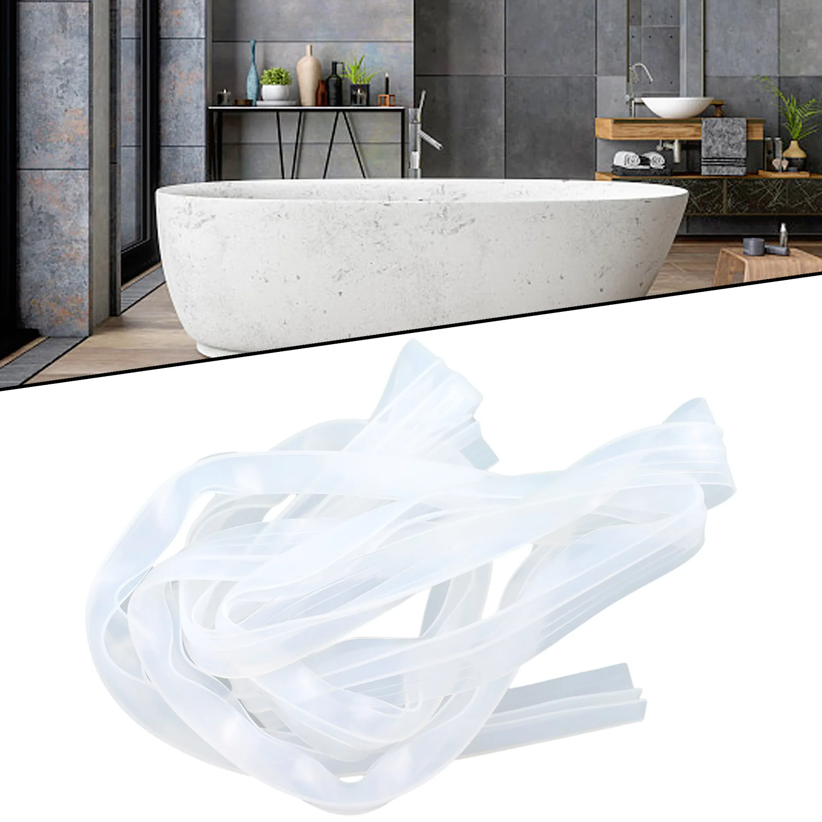 2m F Shape Bath Shower Screen Door Seal Strip For Glass 6mm Seal Gap Silicone Bath Shower Weather Strips Draft Stopper