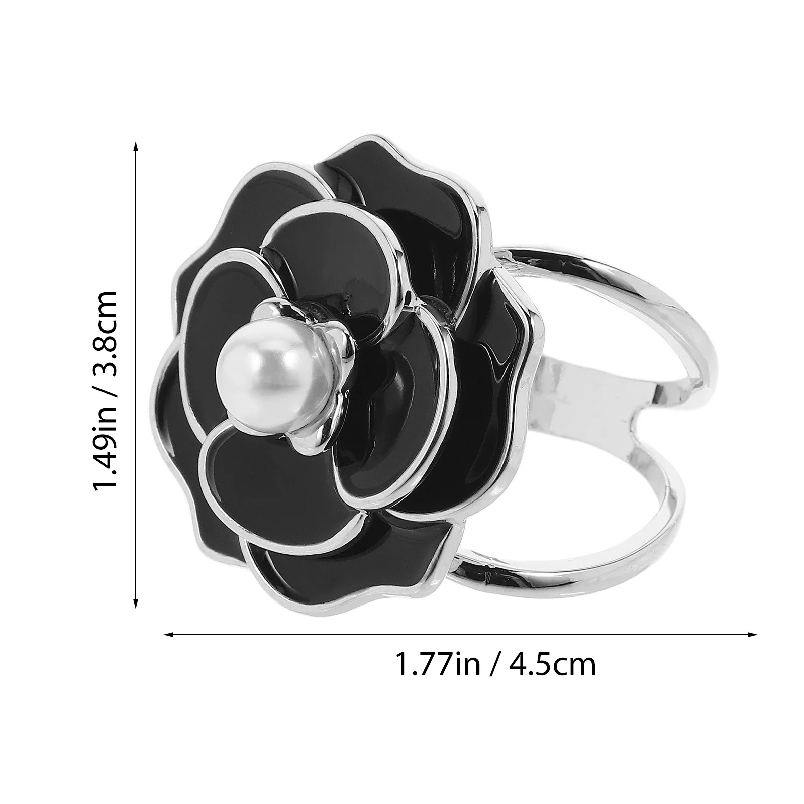 أنيقة وهمية اللؤلؤ وشاح حلقة كليب للنساء زهرة تصميم شال مشبك سبيكة وشاح السحابة أزياء الملابس التبعي