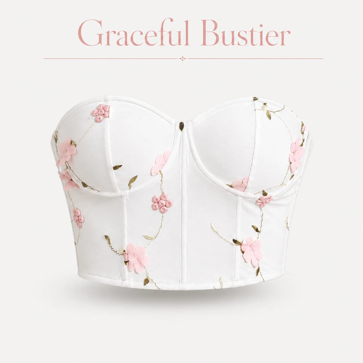 Coquette Floral Bustier Top Women's Strapless Corset Women Sweetheart Neck Form Fitting Cropped Tube Top