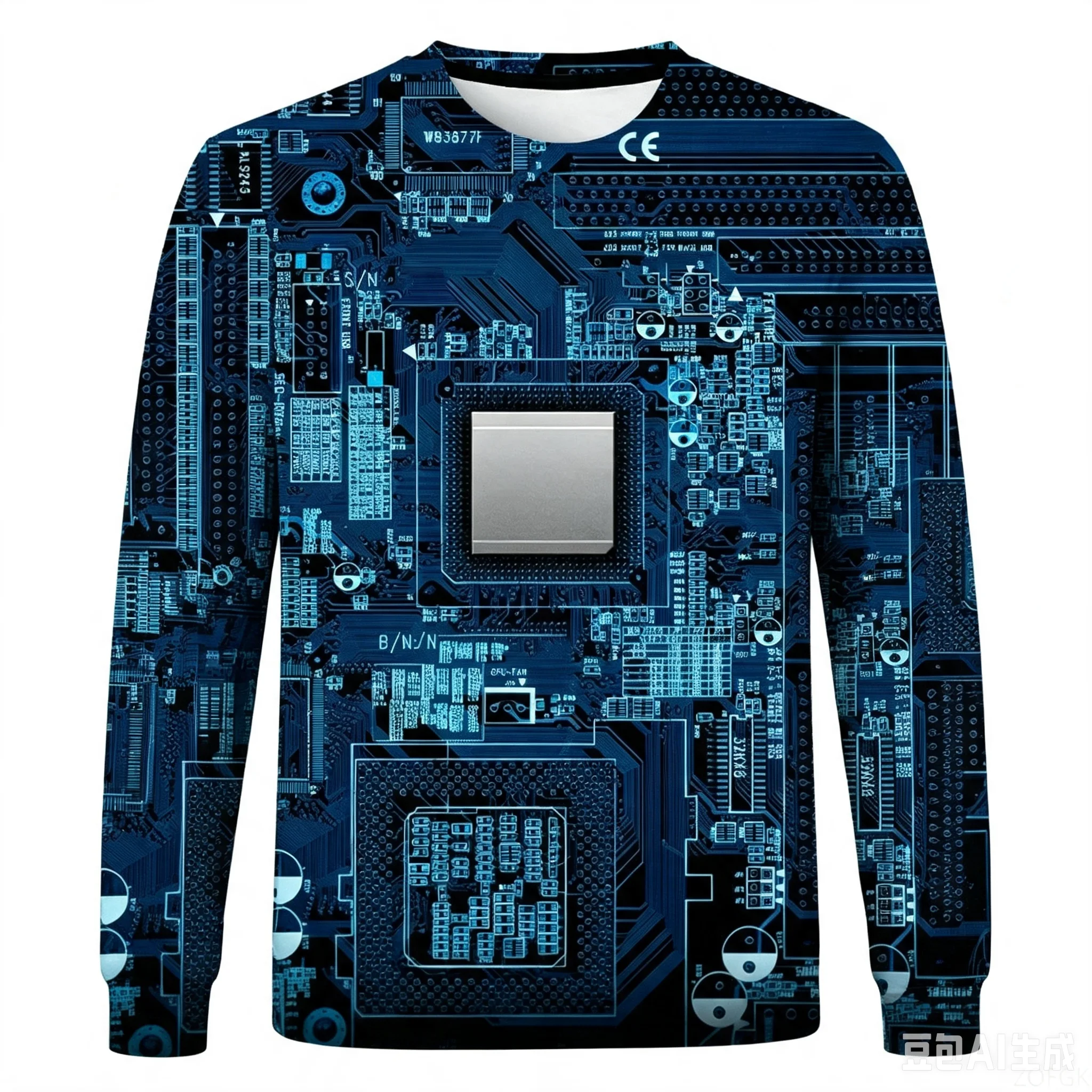 Circuit Board Graphic T-Shirts Electronic Chip 3D Print Men's Woman Long Sleeve T Shirt Harajuku Tops Tees Unisex Clothing