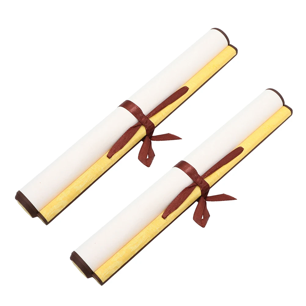 

2pcs 2 Rolls Blank Xuan Paper Hanging Scroll For Chinese Calligraphy Ink Painting Watercolor Practice Paper Art Supply Sketchpad