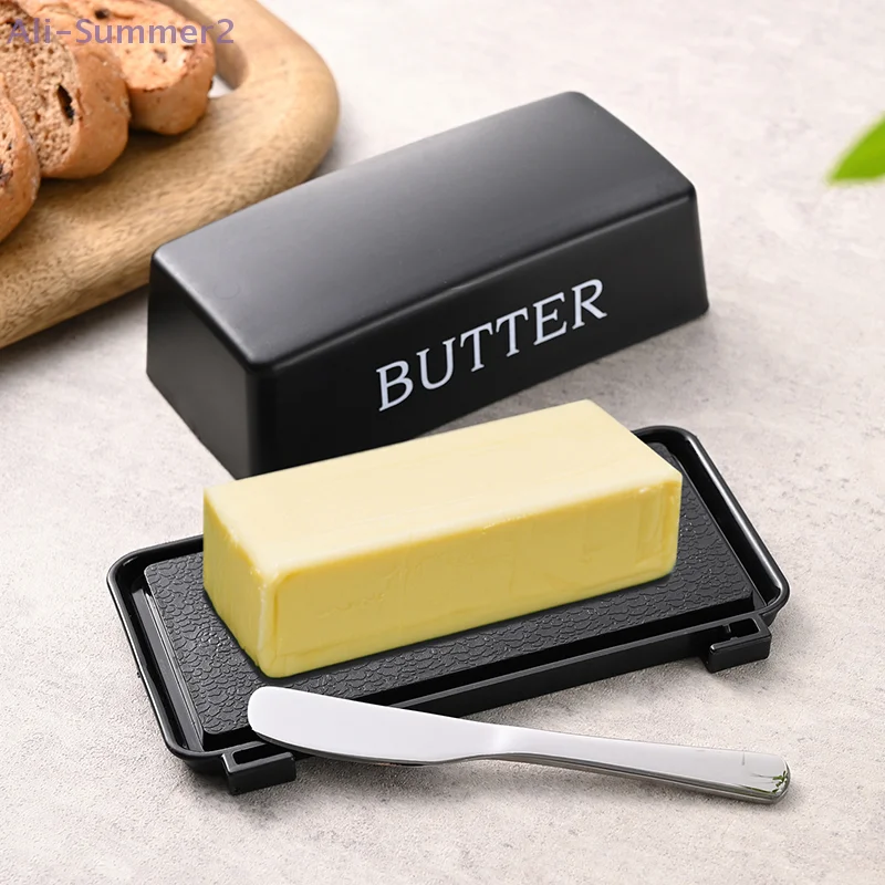 Butter Cheese Storage Box Butter Cutter Box With Lid And Knife Countertop Butter Keeper For Refrigerator Kitchen