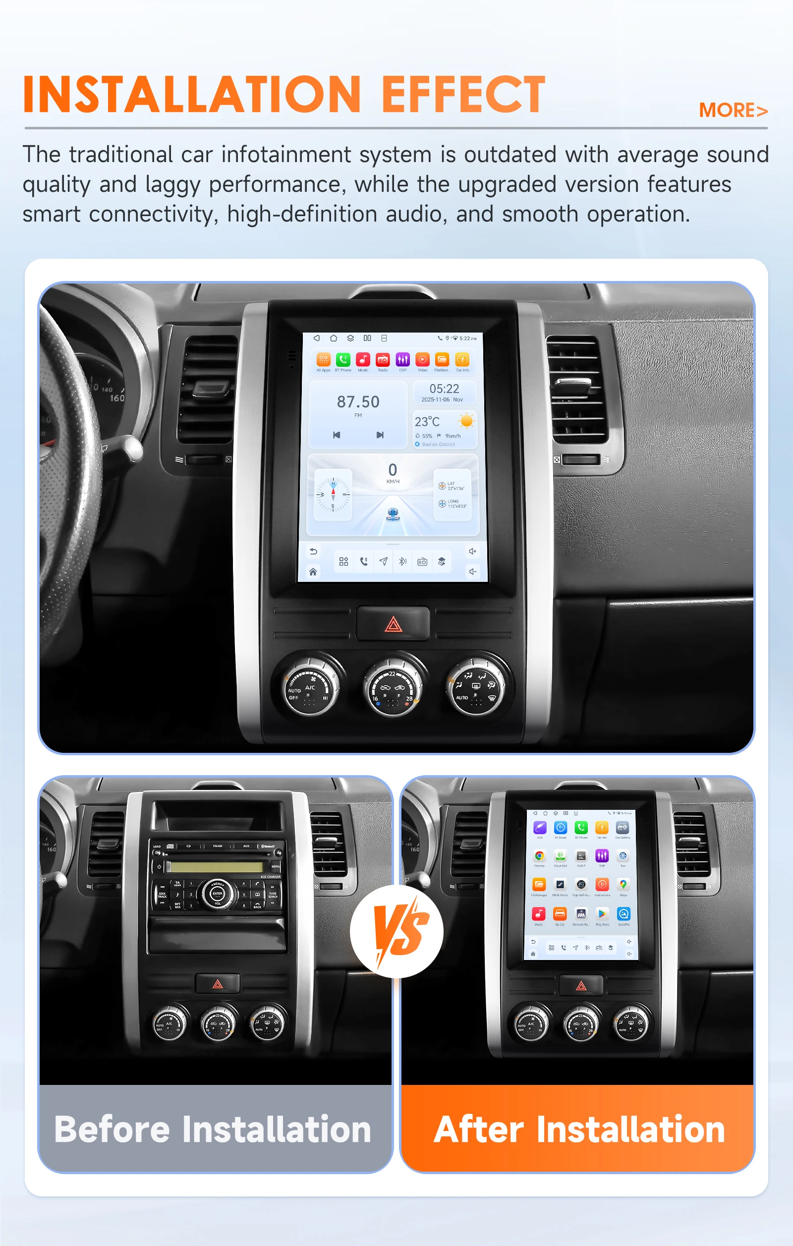 OSSURET Schneller Versand 9,7 Zoll 2 Din Android 15 Autoradio für Nissan X-Trail X Trail 2 T31 2007-2015 Autoradio 6115 Octa Core GPS-Navigation Bluetooth SWC Wireless Carplay Android Auto