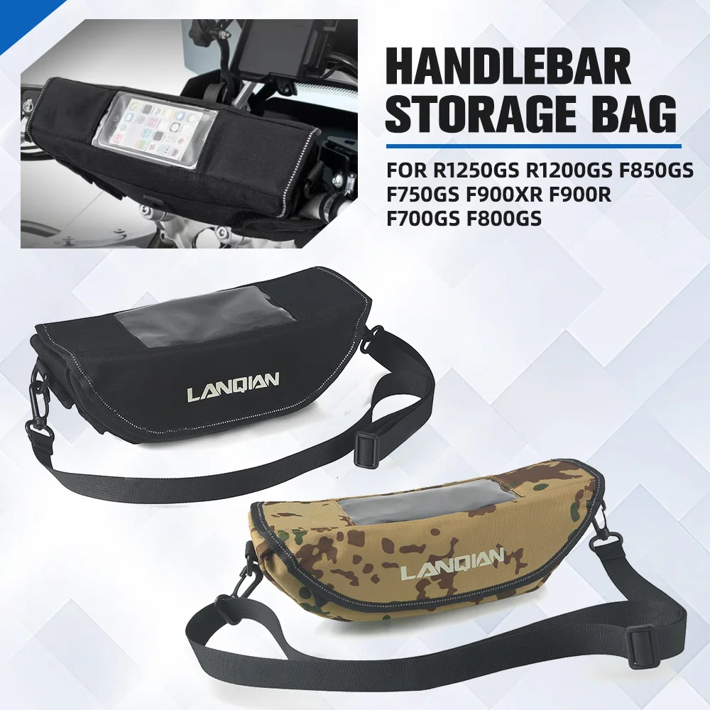 

Motorcycle Handlebar Bag Storage Travel Tool Pouch Waterproof For BMW R1250GS R1200GS F850GS F750GS F900XR F900R F700GS F800GS