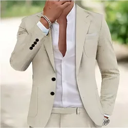 Jane-16  Cross-border Foreign Trade Customized Single Row Two Buckle Large Pocket Slim-fit Casual British Suit Men's Jacket Suit