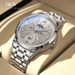 Carnival Brand IW High-End Series MIYOTA Mechanical Watch for Men Luxury Sapphire Glass Waterproof HD Luminous Mens Watches