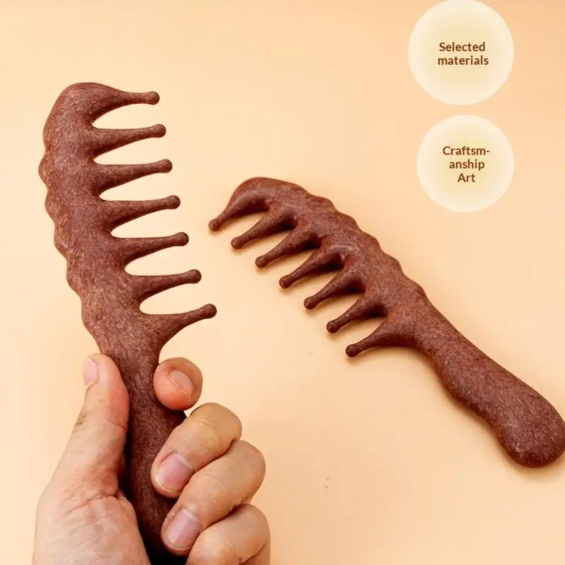 

1 шт., пластиковые расчески для волос из искусственного дерева, массажер с длинными широкими зубьями, расческа для ухода за волосами, бытовой подарок