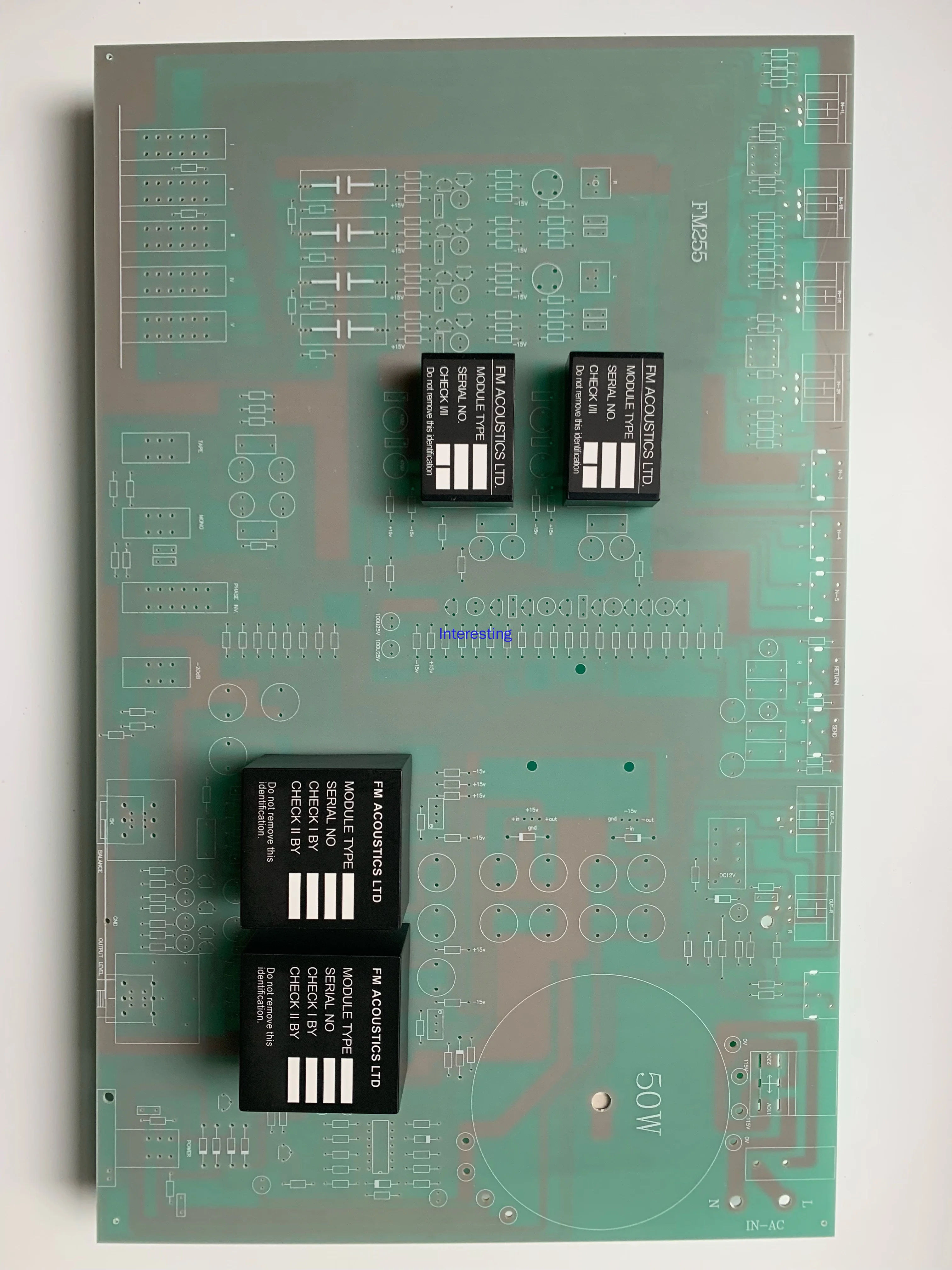 直接刻印されたスイスfm255フロントモジュールpcbボードパワーアンプ空のボードバランスモジュール