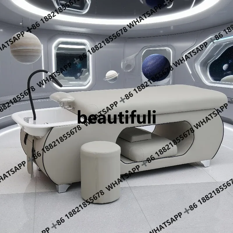 X Neues Modell, Shampoo-Bett für den Friseursalon, Kopfbehandlungsbett mit Begasungswasserzirkulation